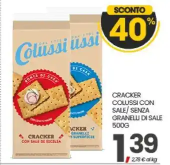 Eurospar CRACKER COLUSSI CON SALE / SENZA GRANELLI DI SALE 500G offerta