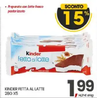 Eurospar Kinder Fetta al Latte offerta