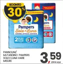 Eurospar PANNOLINI/MUTANDINO PAMPERS SOLE E LUNA VARIE MISURE offerta