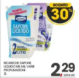 Eurospar RICARICHE SAPONE LIQUIDO MIL MIL VARIE PROFUMAZIONI offerta