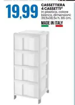 Eurospin Cassettiera 4 Cassetti offerta
