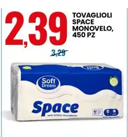 Eurospin TOVAGLIOLI SPACE MONOVELO, 450 PZ offerta
