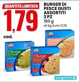 Eurospin BURGER DI PESCE GUSTI ASSORTITI 2 PZ offerta
