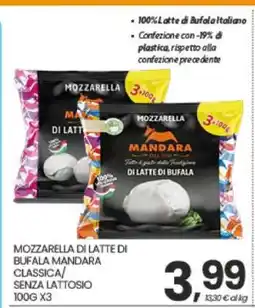 Eurospar Mozzarella di latte di bufala MANDARA offerta