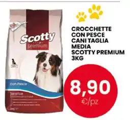 Eurospar CROCCHETTE CON PESCE CANI TAGLIA MEDIA SCOTTY PREMIUM 3KG offerta