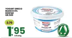 Eurospar YOGURT GRECO BIANCO 0% DESPAR GR.500 offerta