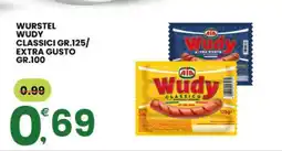 Eurospar WURSTEL WUDY CLASSICI GR.125/EXTRA GUSTO GR.100 offerta