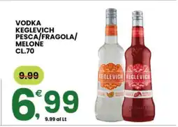 Eurospar VODKA KEGLEVICH PESCA/FRAGOLA/MELONE CL.70 offerta