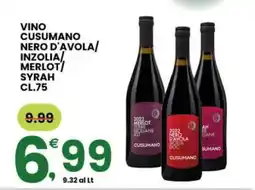 Eurospar VINO CUSUMANO NERO D'AVOLA/INZOLIA/MERLOT/SYRAH CL.75 offerta