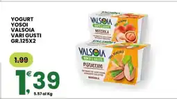 Eurospar YOGURT YOSOI VALSOIA VARI GUSTI GR.125X2 offerta