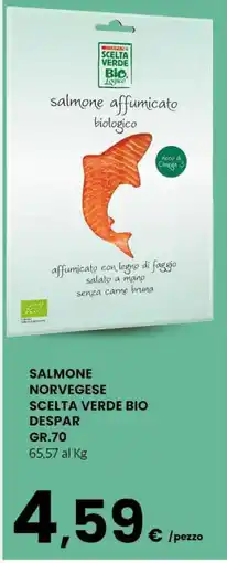 Eurospar SALMONE NORVEGESE SCELTA VERDE BIO DESPAR GR.70 offerta