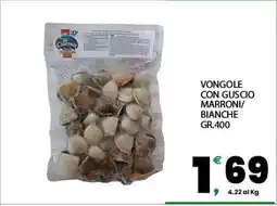 Eurospar VONGOLE CON GUSCIO MARRONI/BIANCHE GR.400 offerta