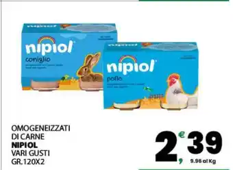 Eurospar OMOGENEIZZATI DI CARNE NIPIOL offerta