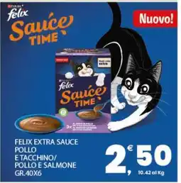 Eurospar FELIX EXTRA SAUCE POLLO E TACCHINO/POLLO E SALMONE offerta