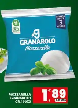 Eurospar MOZZARELLA GRANAROLO GR.100X3 offerta