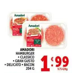 Deco Supermercati Amadori hamburger offerta