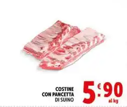 Deco Supermercati Costine con pancetta di suino offerta