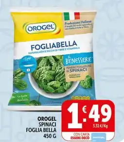 Deco Supermercati Orogel spinaci foglia bella offerta