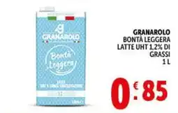 Deco Supermercati Granarolo bontà leggera latte uht 1,2% di grassi offerta