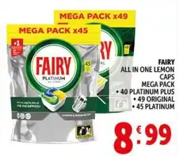 Deco Supermercati Fairy all in one lemon caps mega pack offerta