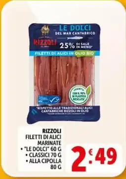 Deco Supermercati Rizzoli filetti di alici marinate offerta