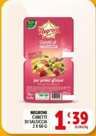 Deco Supermercati Negroni cubetti di salsiccia offerta