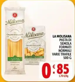 Deco Supermercati La molisana pasta di semola formati normali offerta