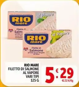 Deco Supermercati Rio mare filetto di salmone al vapore offerta