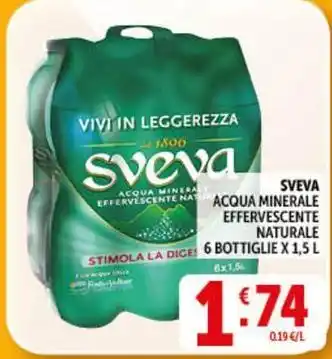 Deco Supermercati Sveva acqua minerale effervescente naturale offerta