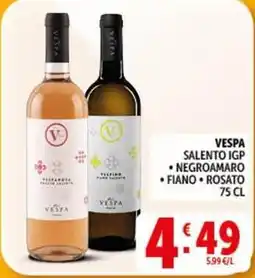 Deco Supermercati Vespa salento igp negroamaro fiano rosato offerta