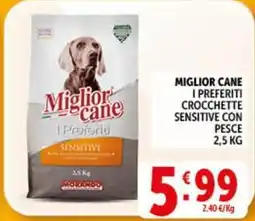 Deco Supermercati Miglior cane i preferiti crocchette sensitive con pesce offerta