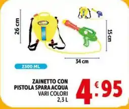 Deco Supermercati Zainetto con pistola spara acqua offerta