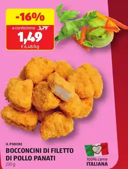 ALDI Il podere bocconcini di filetto di pollo panati offerta