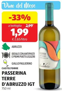 ALDI Casteltorre passerina terre d'abruzzo igt offerta