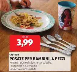 ALDI Crofton posate per bambini, 4 pezzi offerta