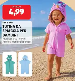 ALDI Lily & dan tutina da spiaggia per bambini offerta