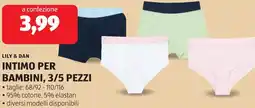 ALDI Lily & dan intimo per bambini, 3/5 pezzi offerta
