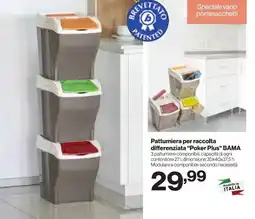 In'S Mercato Pattumiera per raccolta differenziata "Poker Plus" BAMA offerta