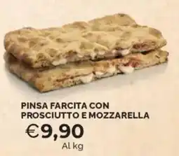 Mercatò Pinsa farcita con prosciutto e mozzarella offerta
