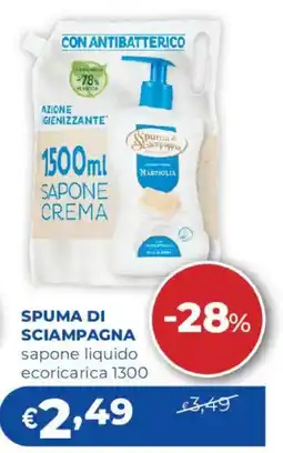 Acqua & Sapone SPUMA DI SCIAMPAGNA sapone liquido ecoricarica 1300 offerta