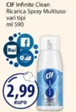 Acqua & Sapone CIF Infinite Clean Ricarica Spray Multiuso offerta