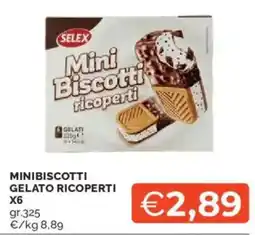 Mercatò Selex minibiscotti gelato ricoperti x6 offerta