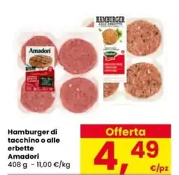 Interspar Hamburger di tacchino o alle erbette Amadori offerta