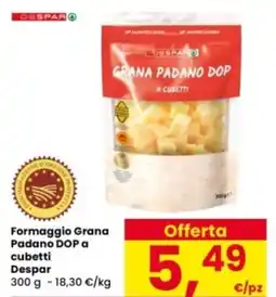 Interspar Formaggio Grana Padano DOP a cubetti Despar offerta