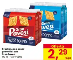 Interspar Cracker con o senza granelli di sale Gran Pavesi offerta