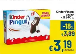 Qui Discount Kinder Pingui cacao offerta