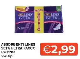 Mercatò Assorbenti lines seta ultra pacco doppio offerta