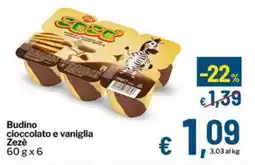 Qui Discount Budino cioccolato e vaniglia Zezé offerta