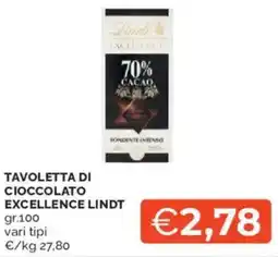 Mercatò Tavoletta di cioccolato excellence LINDT offerta