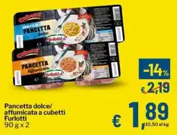 Qui Discount Pancetta dolce/ affumicata a cubetti Furlotti offerta